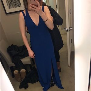 Royal blue simple prom dress